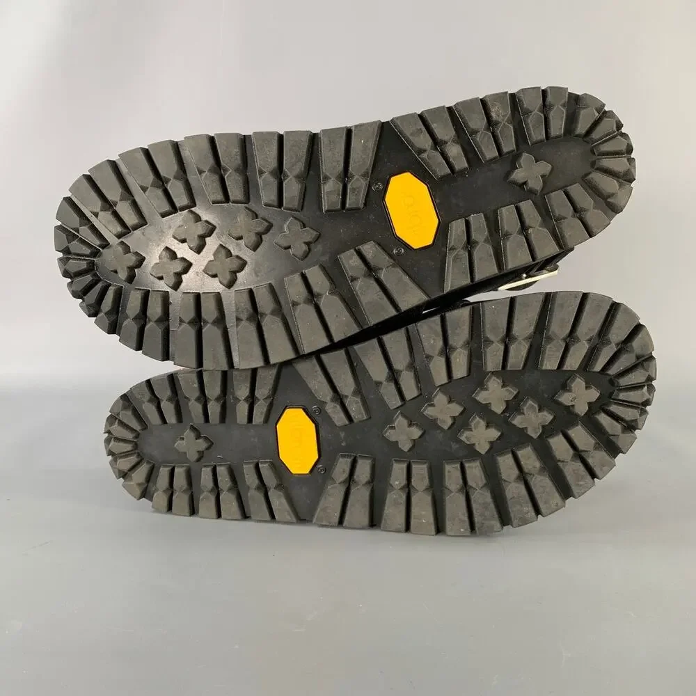 A.P.C. Size 8 Black Silver Gladiator Sandals